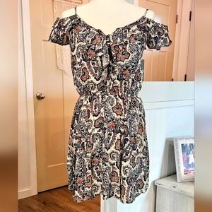 Gently Loved - AMERICAN EAGLE - Bohemian Print Dress, Elastic Waist - Size S